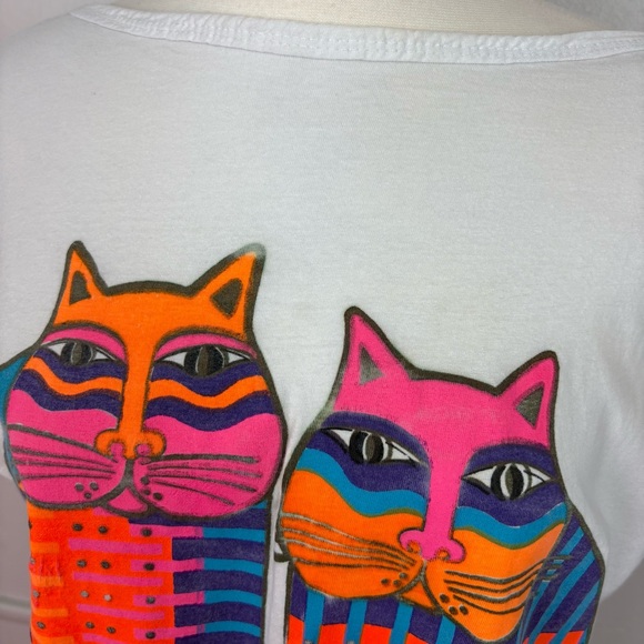 Salsa Caliente Rainbow Cat Cousins Tee‎ Shirt Cover Up Size M Vintage Cozumel - Picture 3 of 17